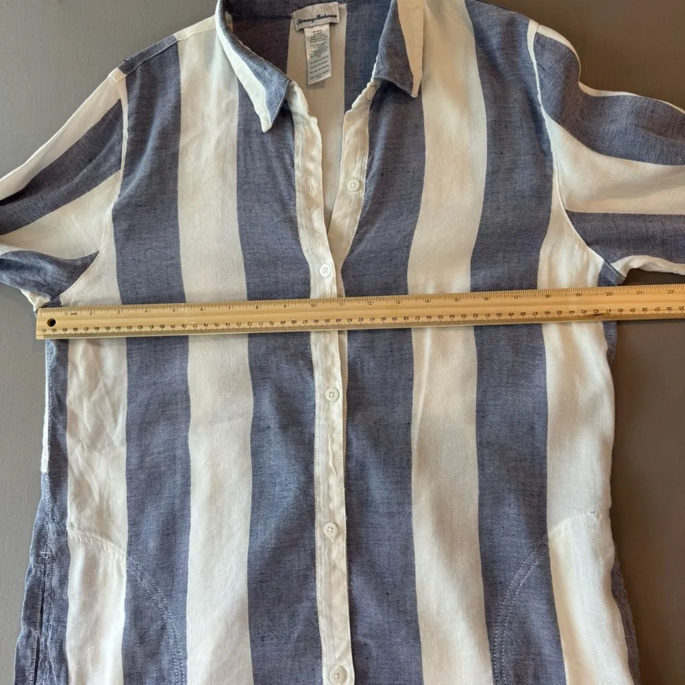 Tommy Bahama Rugby Beach Striped Print Boyfriend Cover-Up Shirt - Image 12