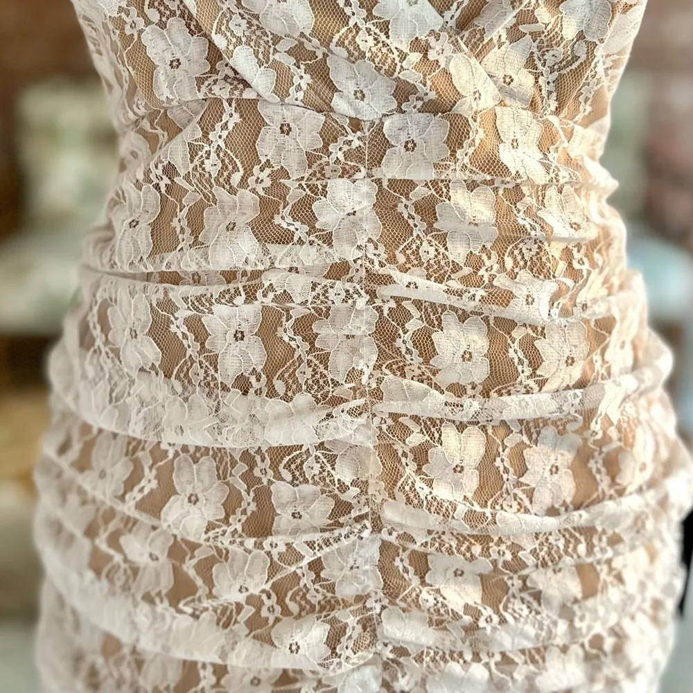 NWT Lulus Frilled To Be Here Dress Lace Lace Ruched Mini S Cocktail Party Grad - Image 6