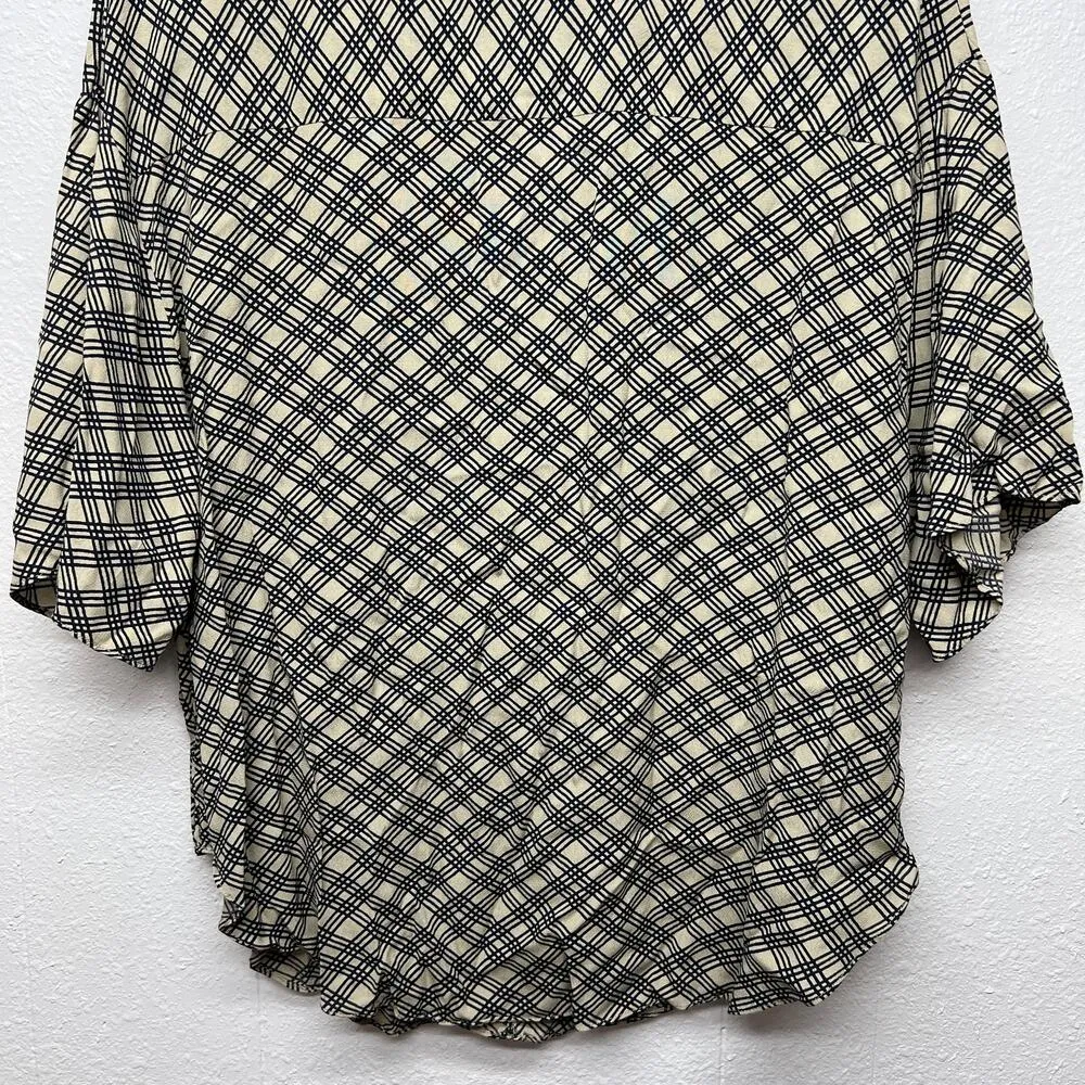 Zara Top Mock Neck Cross Hatch Womens Top Medium Casual Workwear Office Career - Image 4