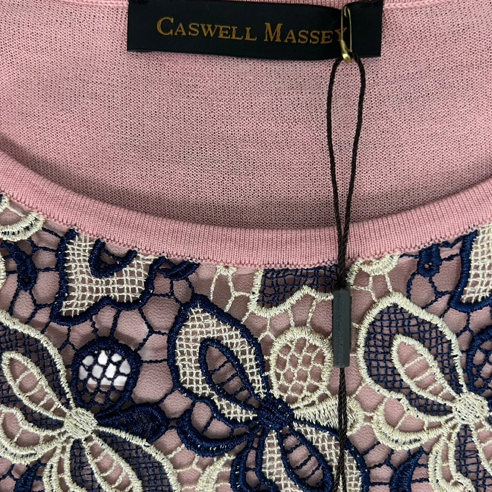 Caswell Massey Pink Crochet Lace Butterfly Mini Tee Shirt Dress size S NEW Tags - Image 10
