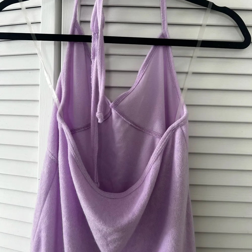 Terrycloth Lavender Halter Cover Dress Purple - Image 3