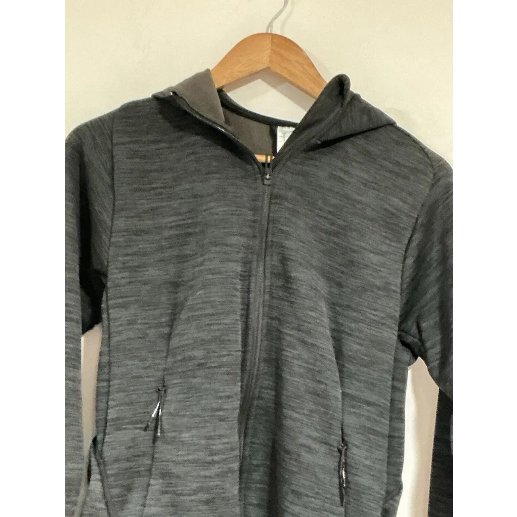 womans adidas Climaheat Small Blue Hooded Zip Up Fleece - Image 3