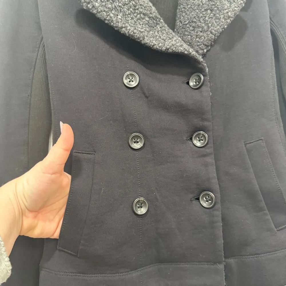 James Perse Womens Jacket 2 Double‎ Breasted Cotton Wool Knit Button Ribbed - Image 4