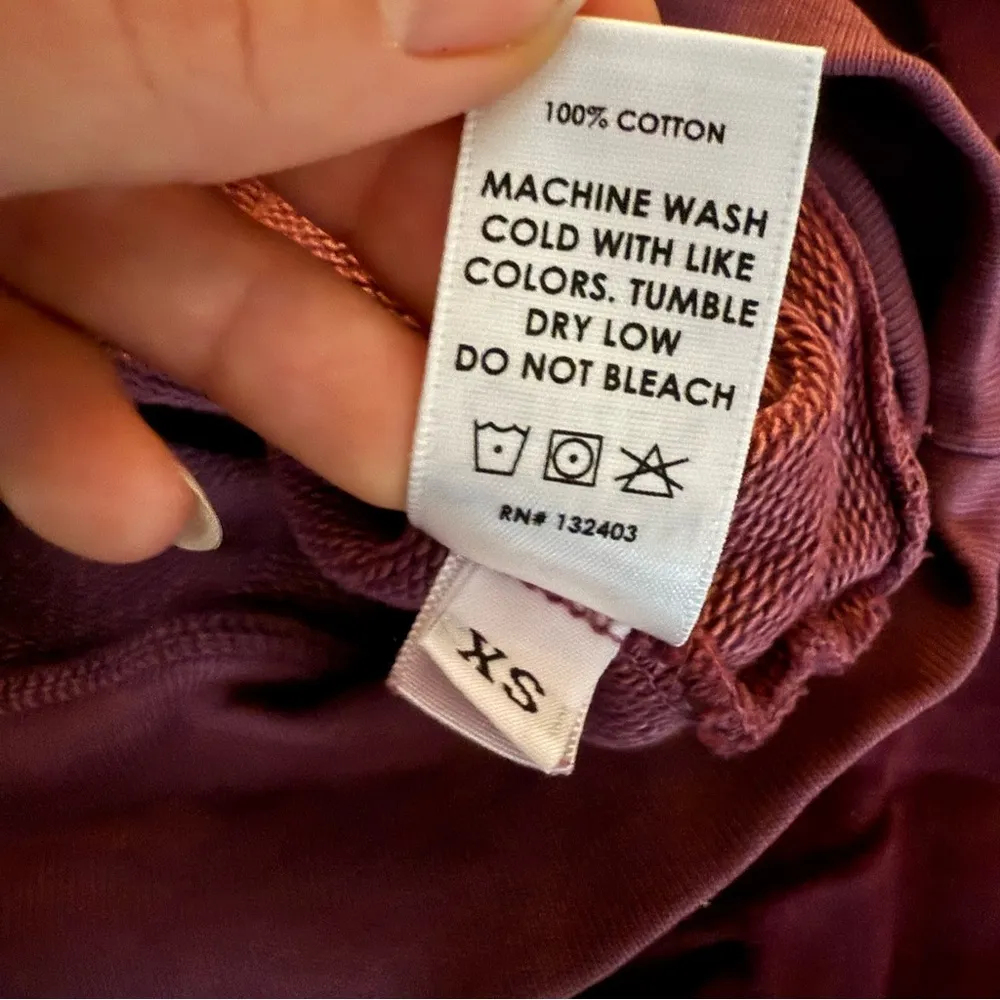 COTTON CITIZEN NWOT Burgundy Cropped Sweatshirt - Image 9