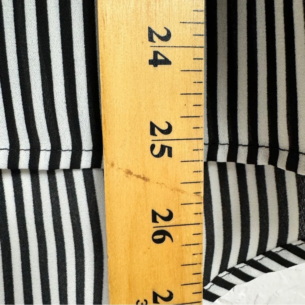 Adrianna Papell Black Sweater Striped Button Down Shirt Layered Womens S Preppy - Image 8