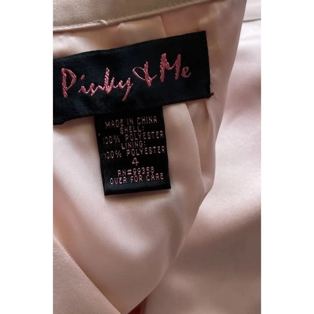 Vintage Pinky & Me Skirt Womens Size 4 Pink Formal Satin Long Maxi Lined Back - Image 5
