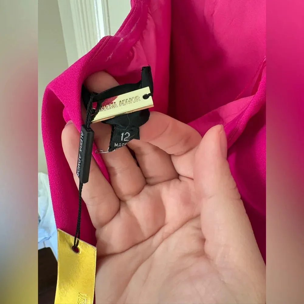 NWT Alexia Admor Kendra Asymmetrical Overlay Jumpsuit Size 12 - Image 6