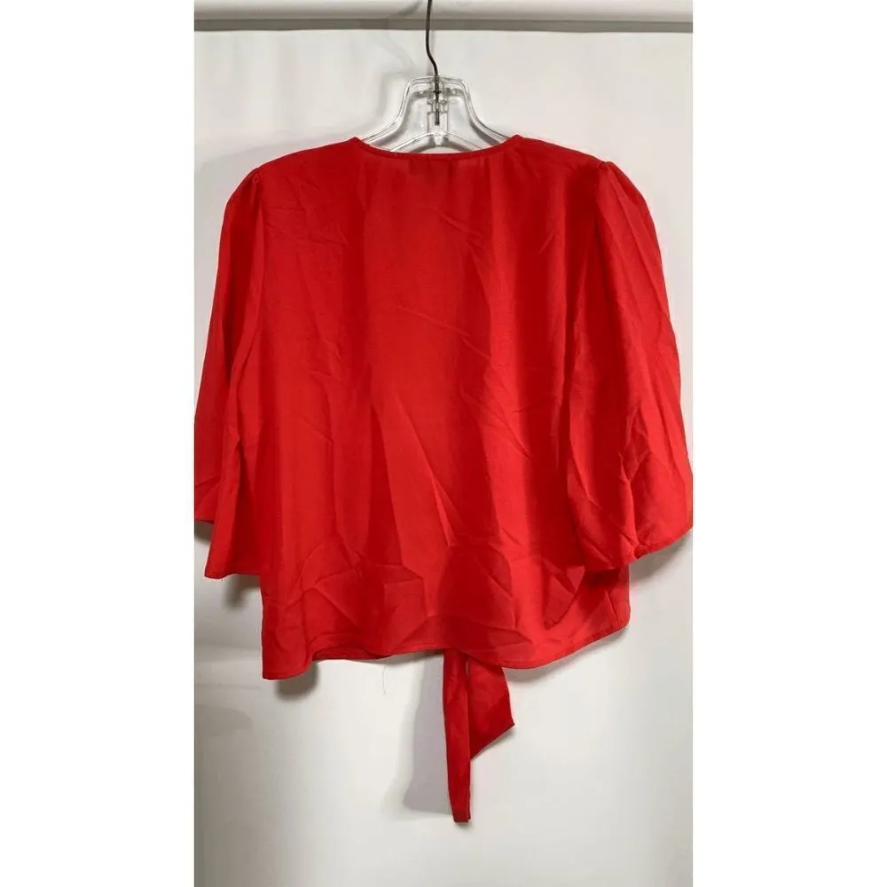 1. State Bell Sleeve Crop Tie Front Blouse Size M - Image 2