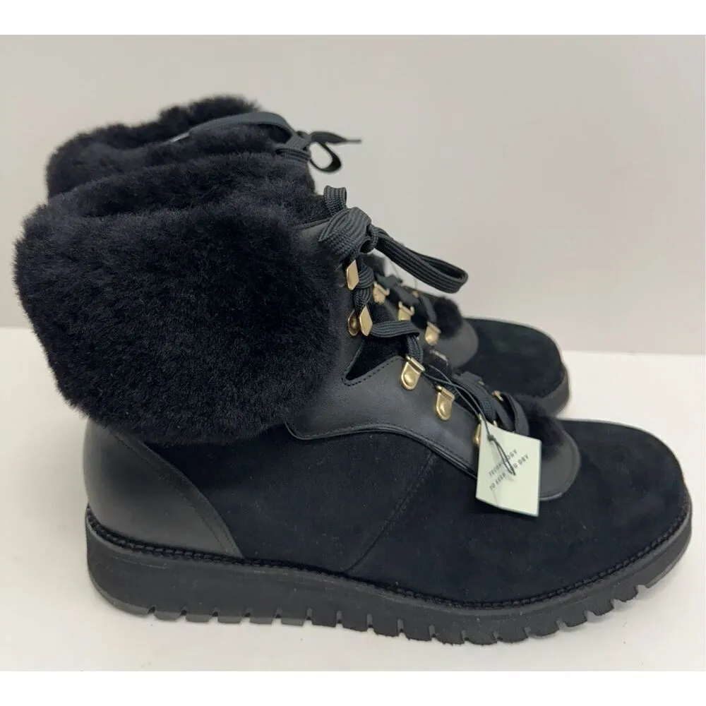 Cole Haan Boots Size 7B Womens Waterproof Winter Black‎ Lugged Sole Booties NEW - Image 5