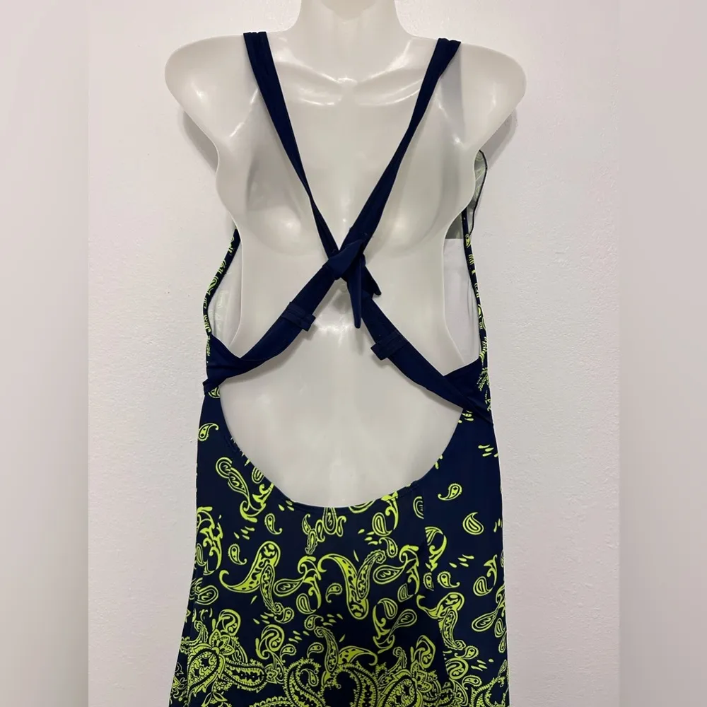 Paisley swimwear tankini top women size 60 Haiwang fits size 3XL Green - Image 6