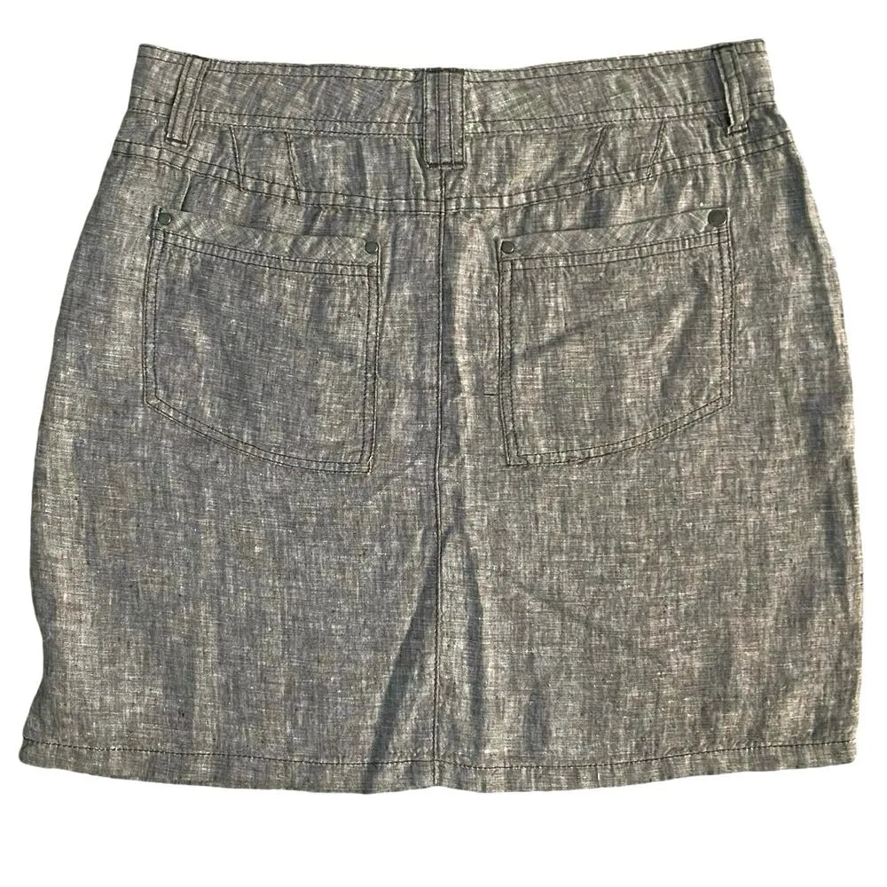 Horny Toad Size 2 Lithe Venti Charcoal Chambray Mini Skirt Linen Grey Gray - Image 3