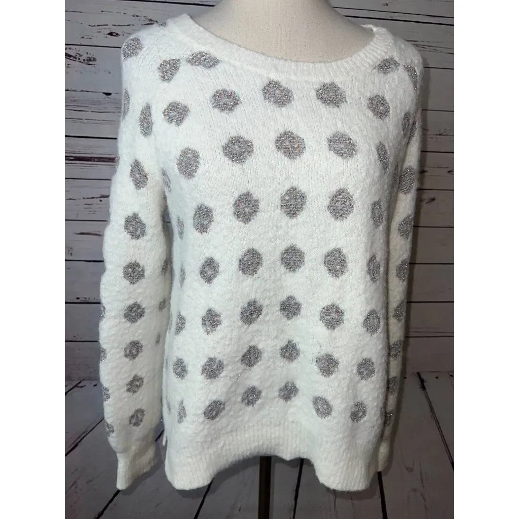 ModCloth Tinsel Ugly Christmas‎ Sweater Small Pullover Fuzzy Dot Knit Womens - Image 9