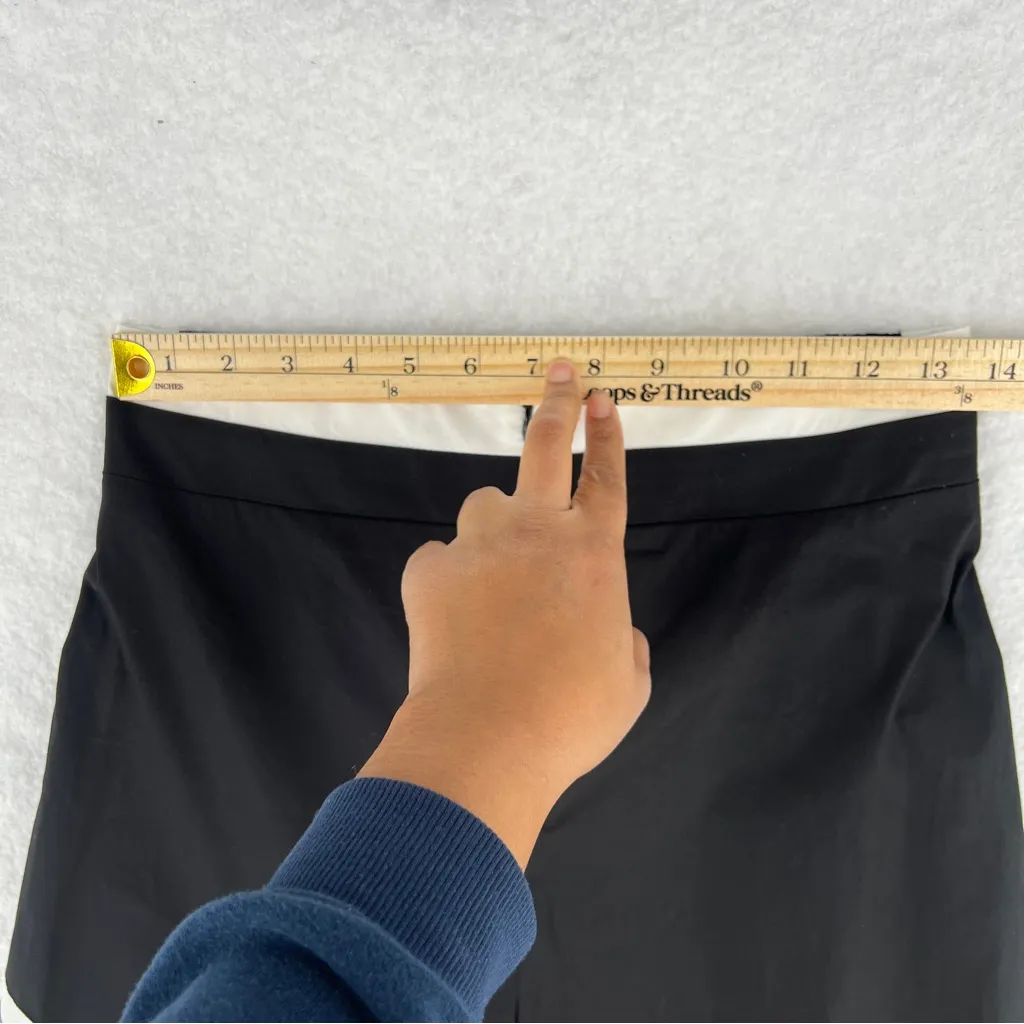 Ozai N Ku Wide Leg Pants Ribbon Appliqué Asymmetric Cutout Hem Zip Elastic Waist Black Size M - Image 12