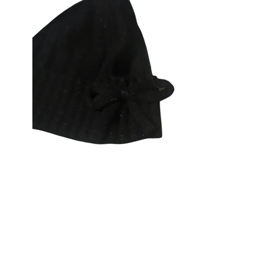 KATE SPADE Black Metallic Bow Beanie Winter Hat NEW NWT - Image 3