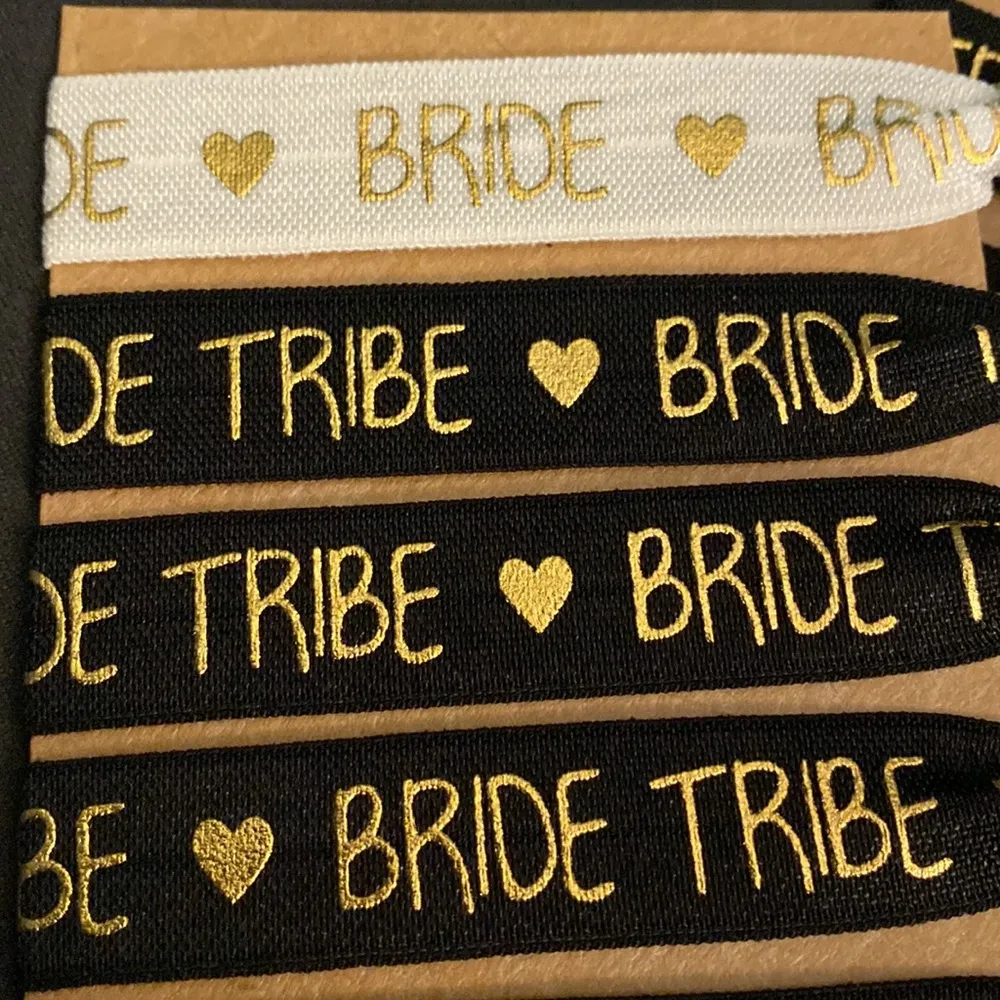 Bride Tribe Hair Tie Set #251 White - Image 4