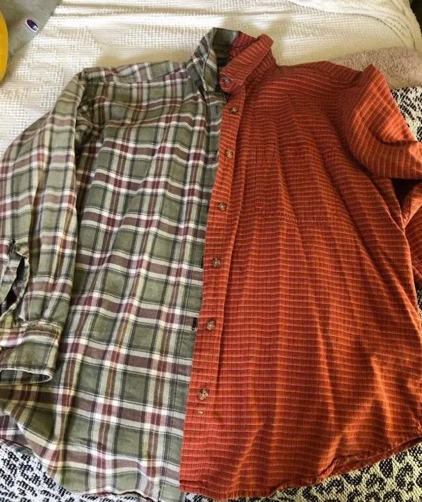 half & half flannel Size L - Image 3