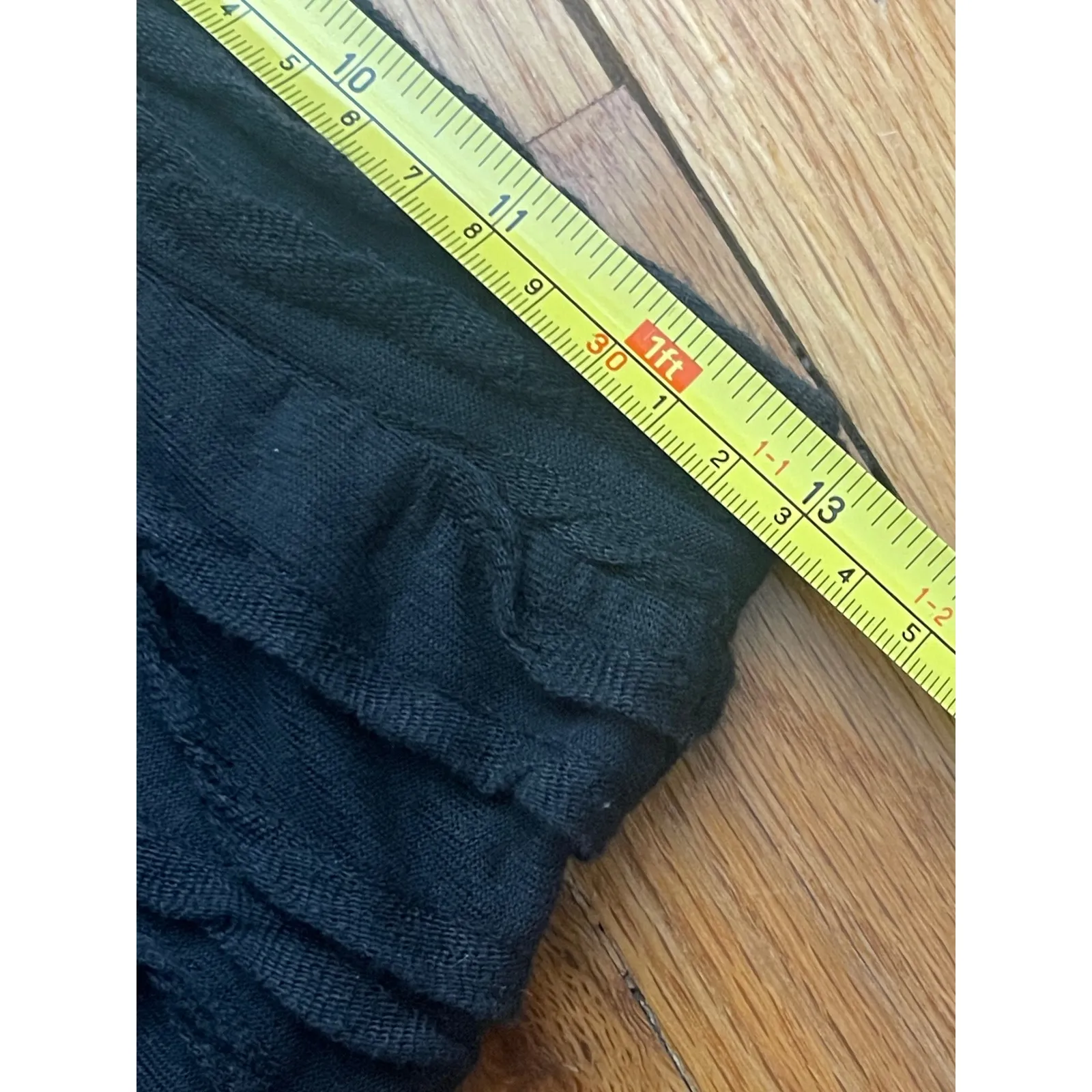 WHITE FOX It's Settled Pants Small Black NEW Ruched Textured Flare Trendy Ruffle - Image 6