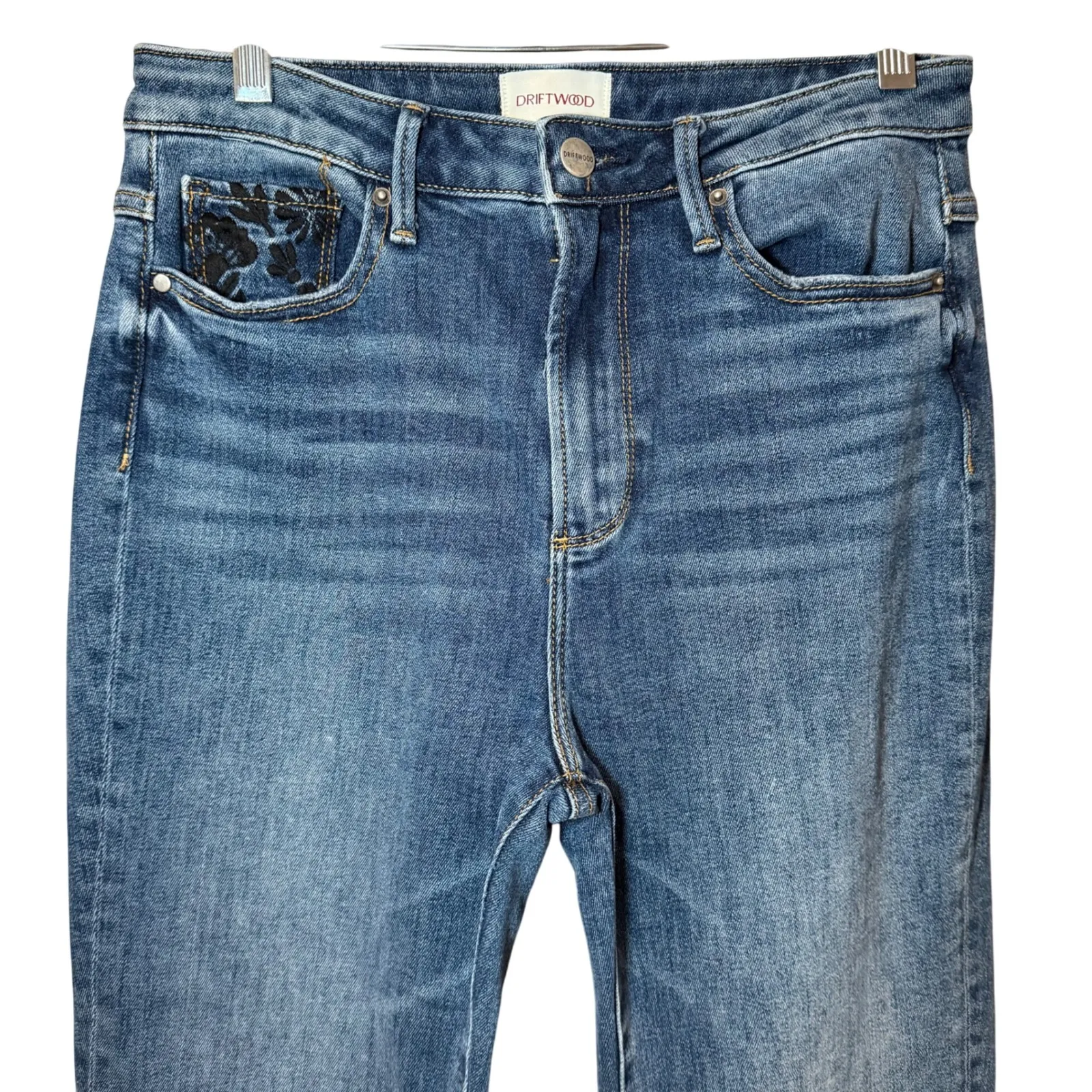 Driftwood Clara‎ Ankle Flare Jeans Embroidery Embellishment Size 27 - Image 4