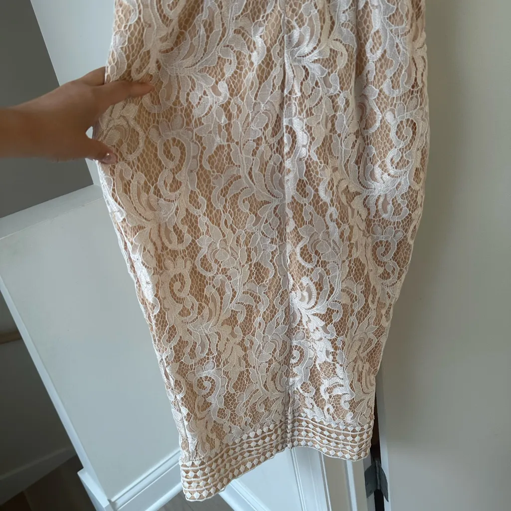 White Lace Halter Bodycon Dress - Image 7