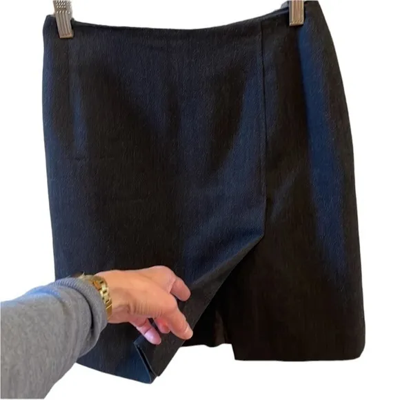 Ralph Lauren 100% Wool Mini Skirt Classic Preppy Style‎ Grey Black 6P - Image 2