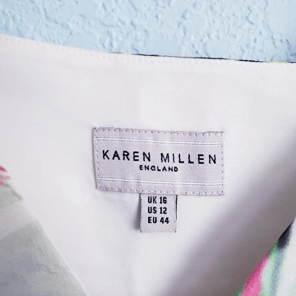 Vintage Karen Millen Floral Bias Abstract Silk Embellished Mini Dress - Image 9