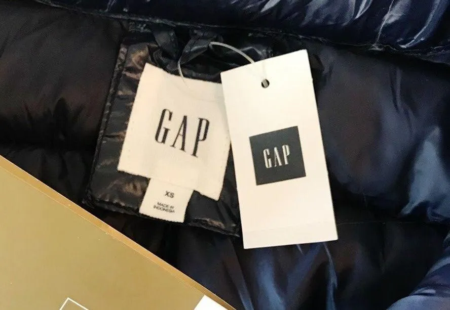 Gap Faux Fur Puffer Vest Jacket Navy Blue Cozy Primaloft Down Alternative XS new - Image 13