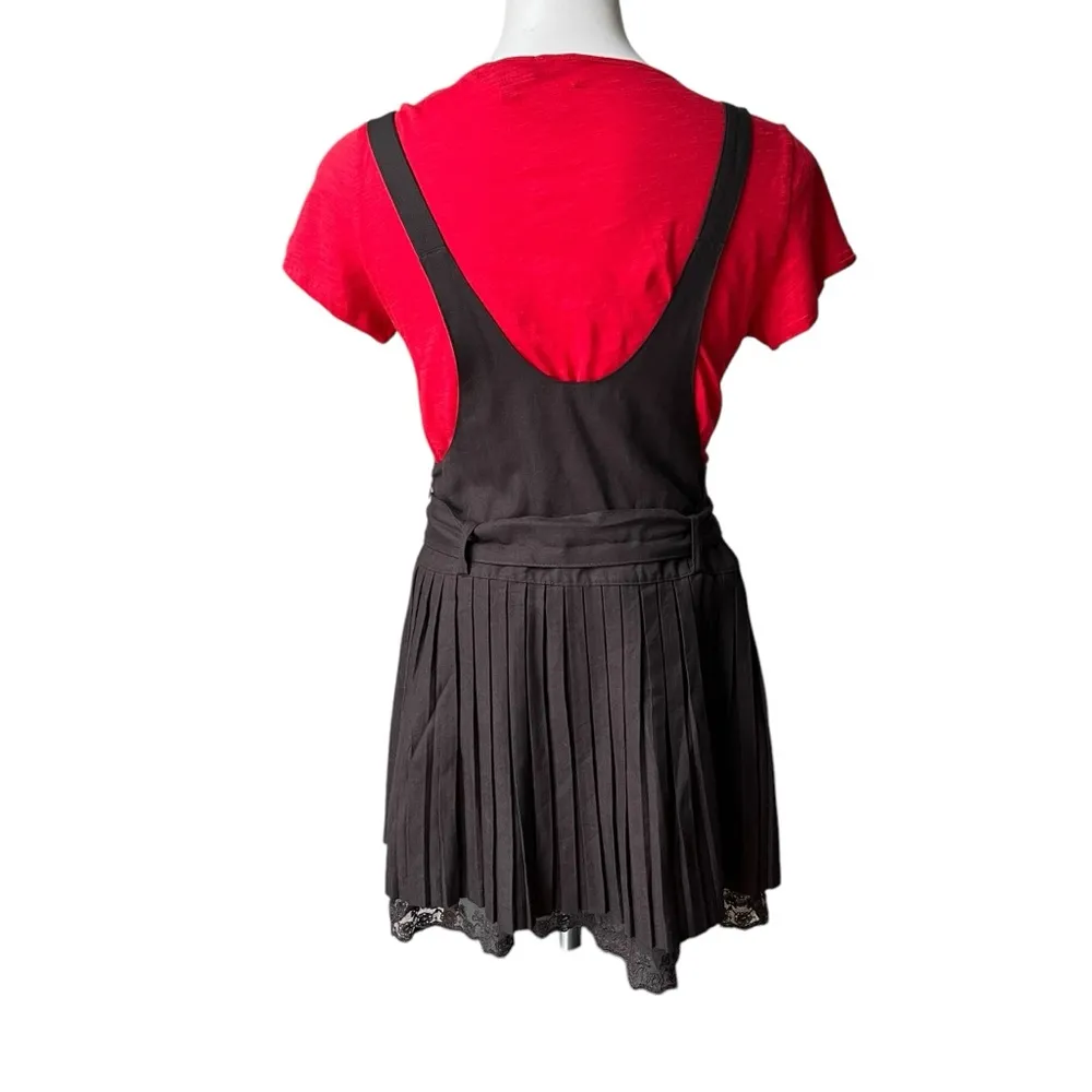 Vintage Olive Des Olive Japanese Brand × Streetwear Suspender Pleated Skirt Brown - Image 2