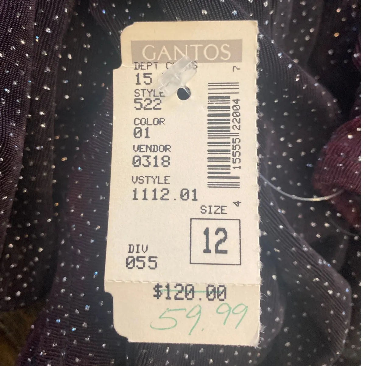 Vintage 90s Betsy & Adam Mini Dress Sparkle Stretch Knit Black Silver NEW Medium - Image 10