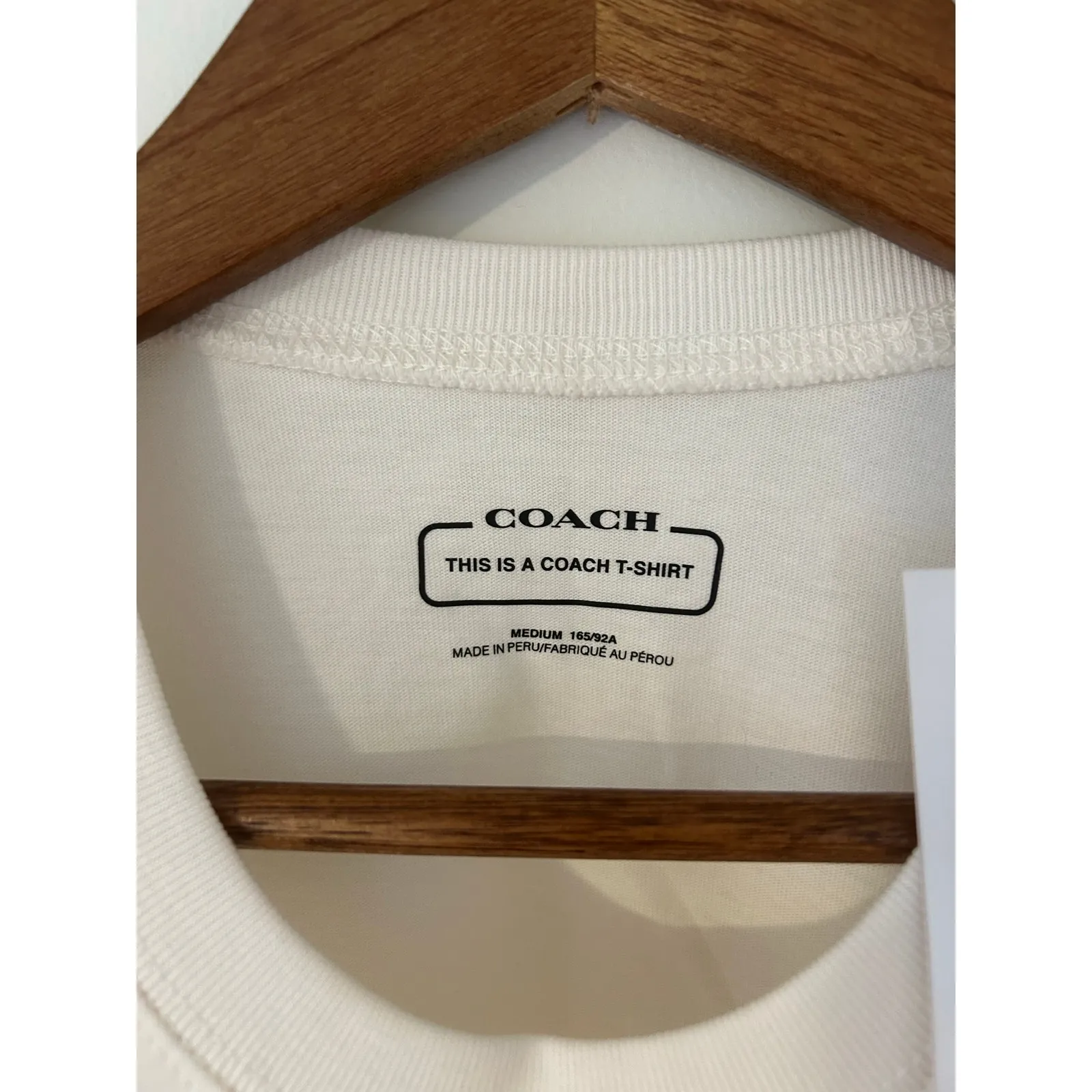 NWT Coach Signature T-Shirt In Organic Cotton White Black Spellout Top - Image 6