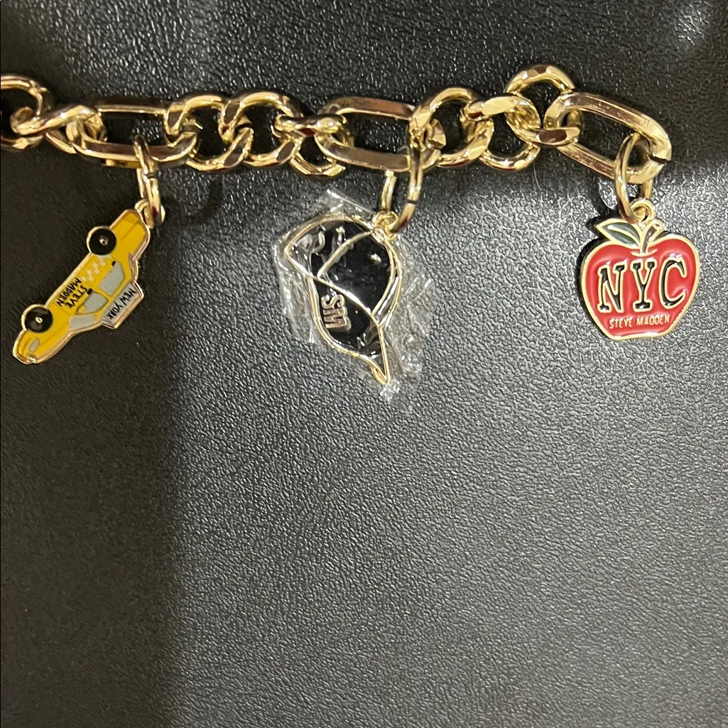 Steve Madden | “Chevy Red” Quilted Satchel w/ Crossbody and Bag Charms - Image 3