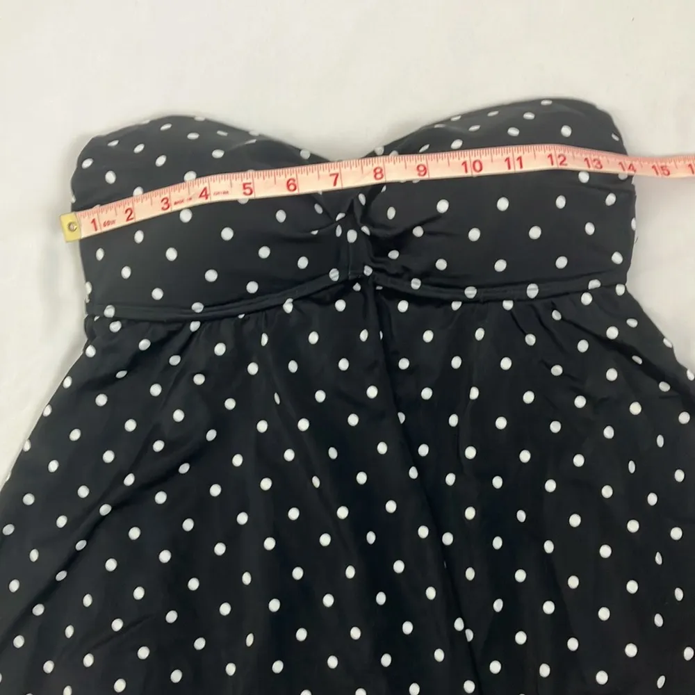Tropical Escape Black Polka Dot strapless Swimsuit woman’s size 8 - Image 3