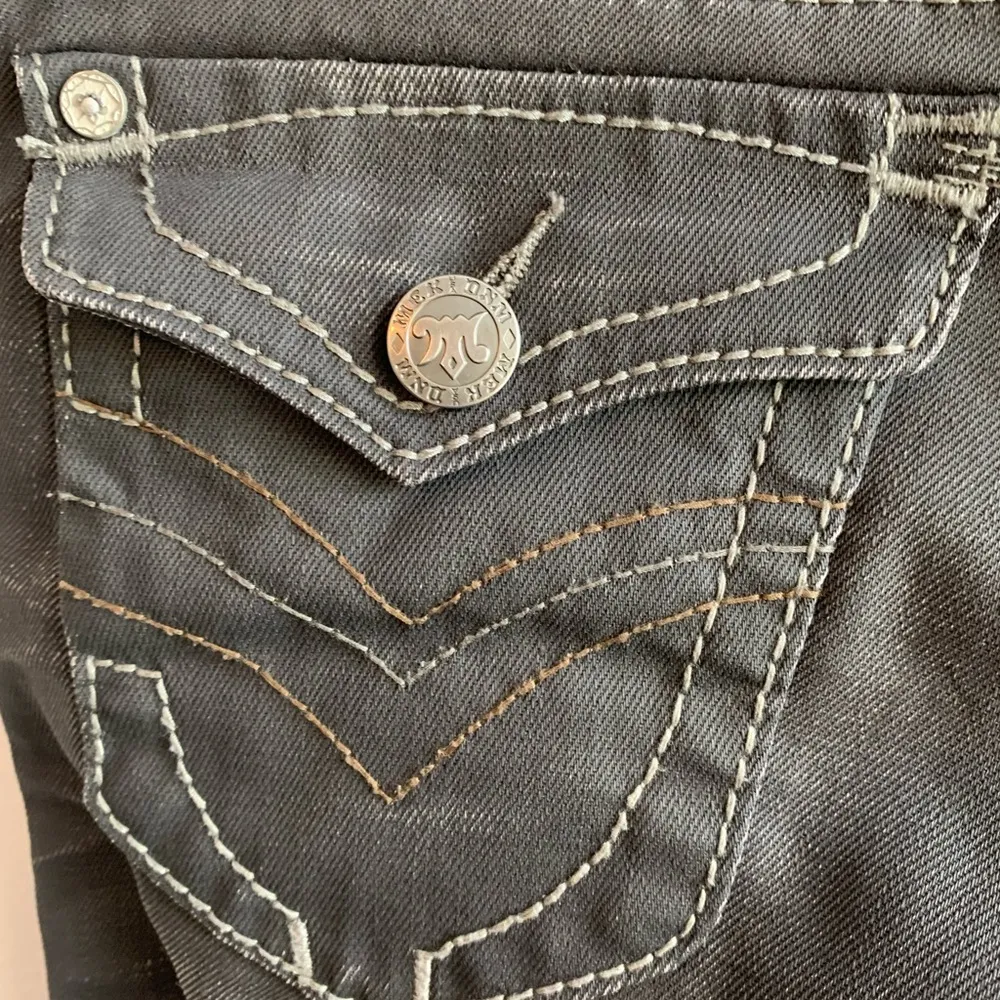 Mek Denim Coated Gray Bulgan Cigarette Jeans - Image 8