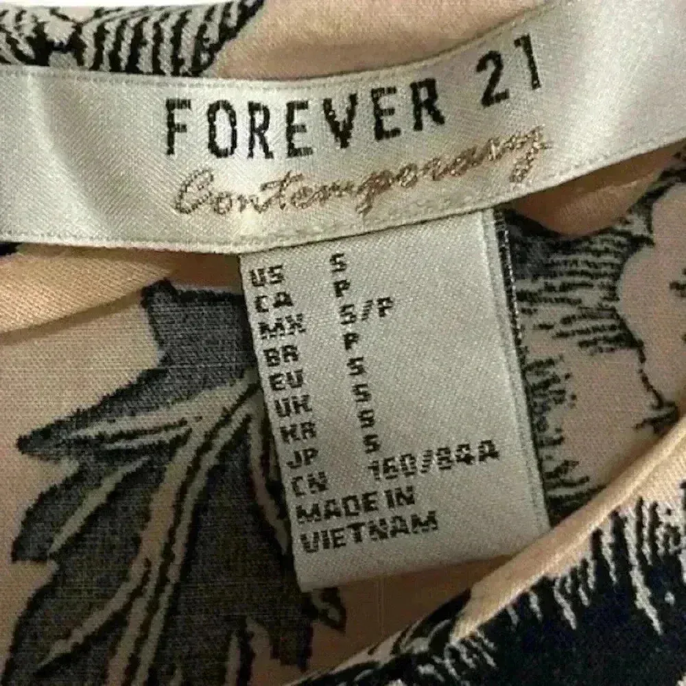 Forever 21 Women's M Beige Floral Knee Length Dress Short Sleeve Casual NWT - Image 8