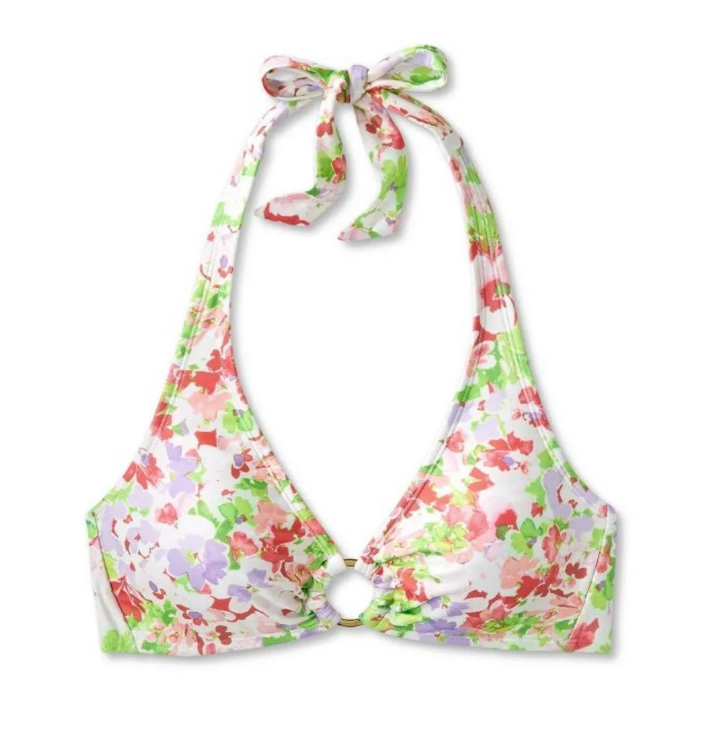 Women's Halter Center Front Ring Bralette Bikini Top - Image 6