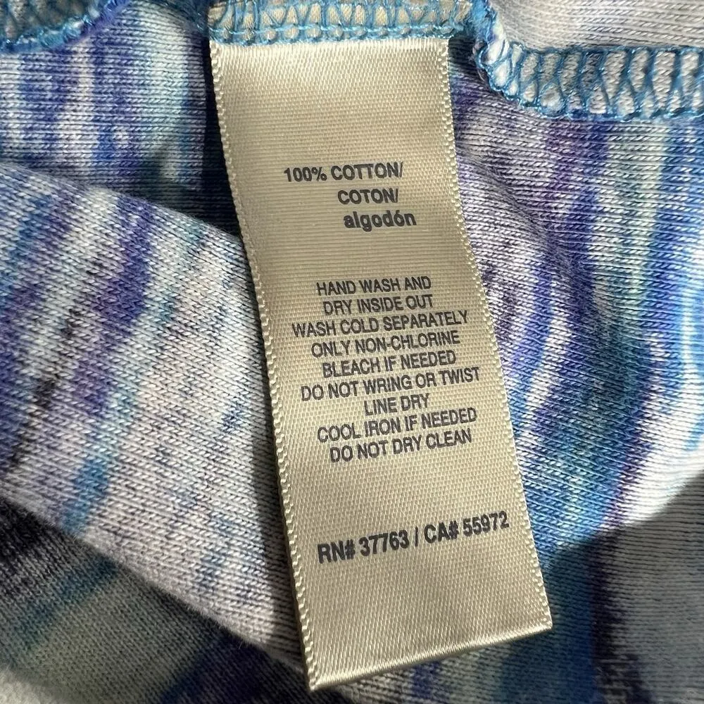 Rafaella Womens T Shirt Top Round Neck Pullover Short Sleeve Stripes Blue Purple - Image 9