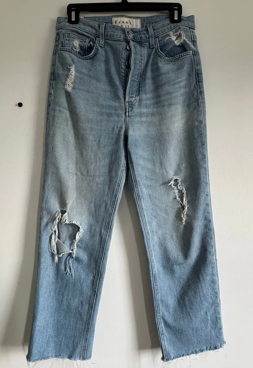 Frank & Eileen Monaghan Jeans Women’s Size 29 Distressed Straight Leg Raw Hem - Image 1