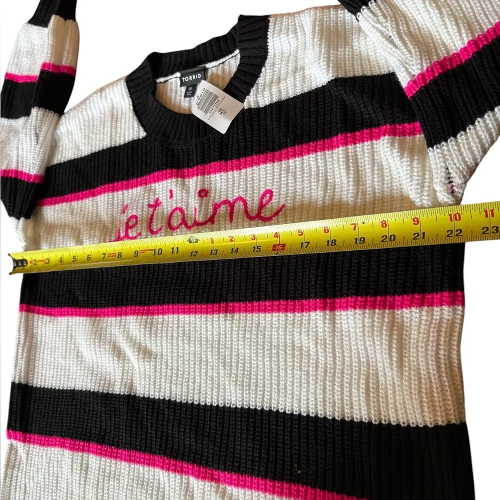 Torrid Pullover Drop Shoulder Crew Neck Sweater Jet’aime Womens Size Medium NWT - Image 13