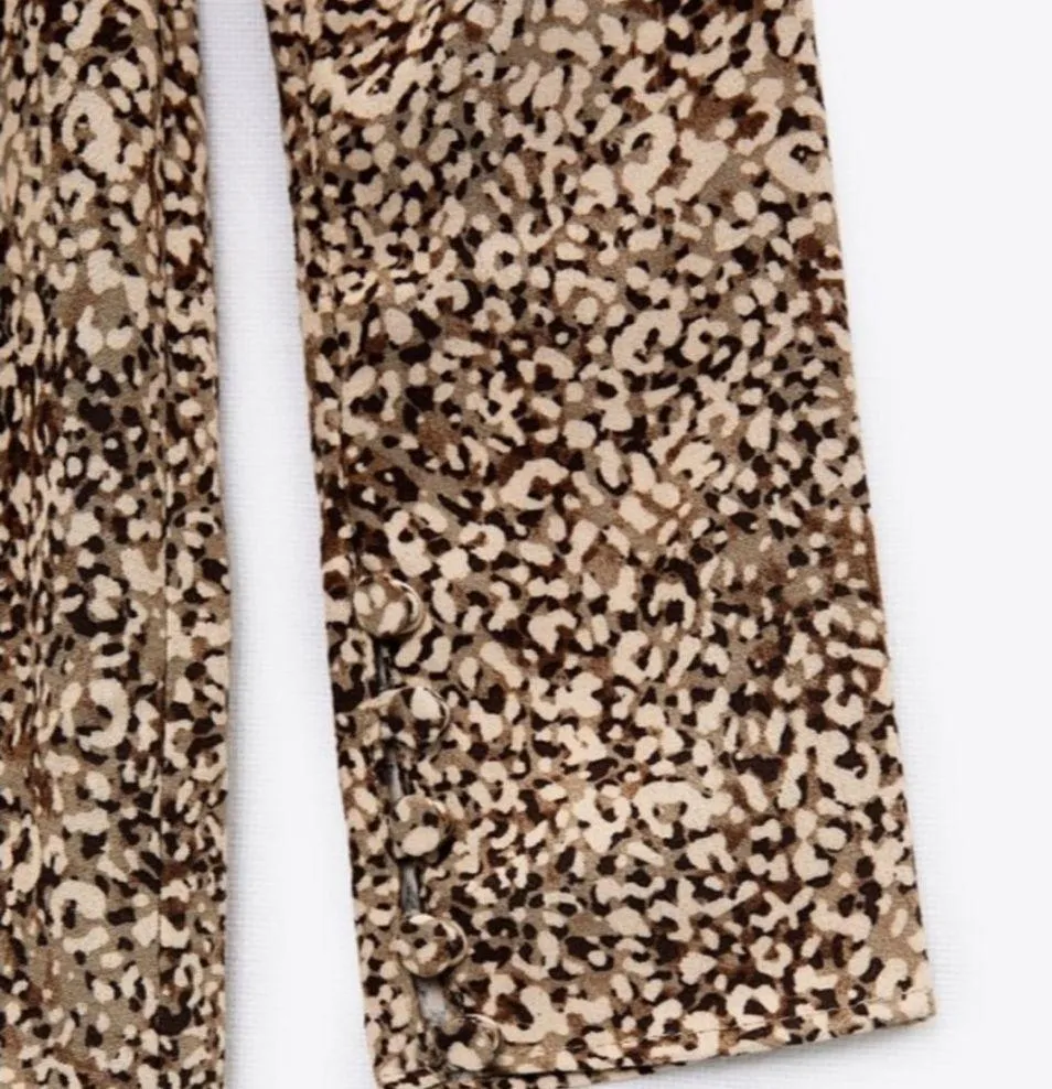 Zara brown printed dress - Image 4