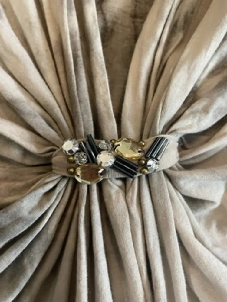 VTG 90s Y2k‎ Fairy Grunge Beads Tie Dye Brown Cream Size Medium - Image 5