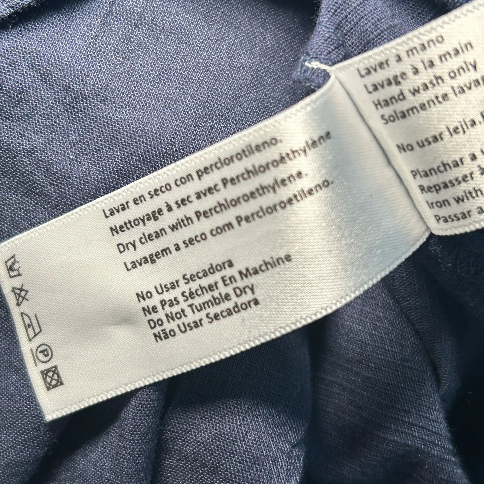 NWT‎ Yerse Navy Blue Cotton Cap Sleeve Beaded Pintuck Dress Mini Dress Size XS - Image 8