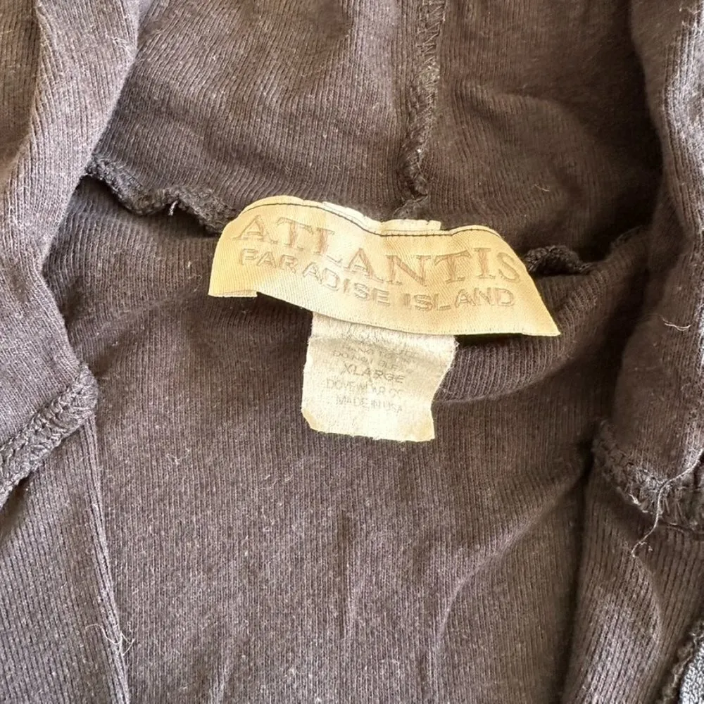 Atlantis Paradise Island Bahamas Black Skull Bejeweled Zipped Hoodie Jacket XL - Image 6