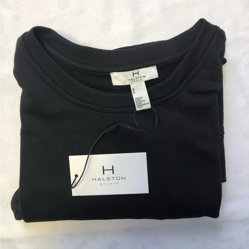 NWT HALSTON Studio French Terry Crew Neck Long Sleeve Sweatshirt Pull Over Med - Image 9