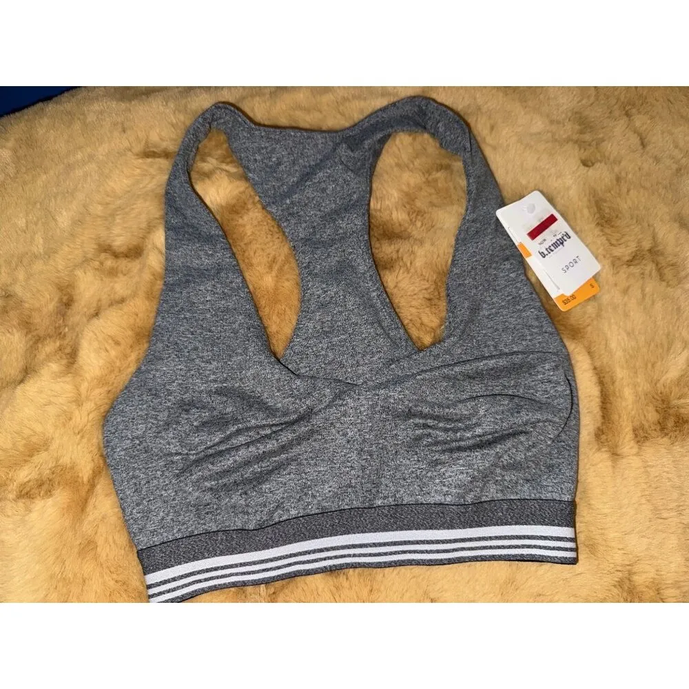 B.tempt'd by Wacoal Women's B.active Bralette, Grey Heather, Size S, NWT - Image 2