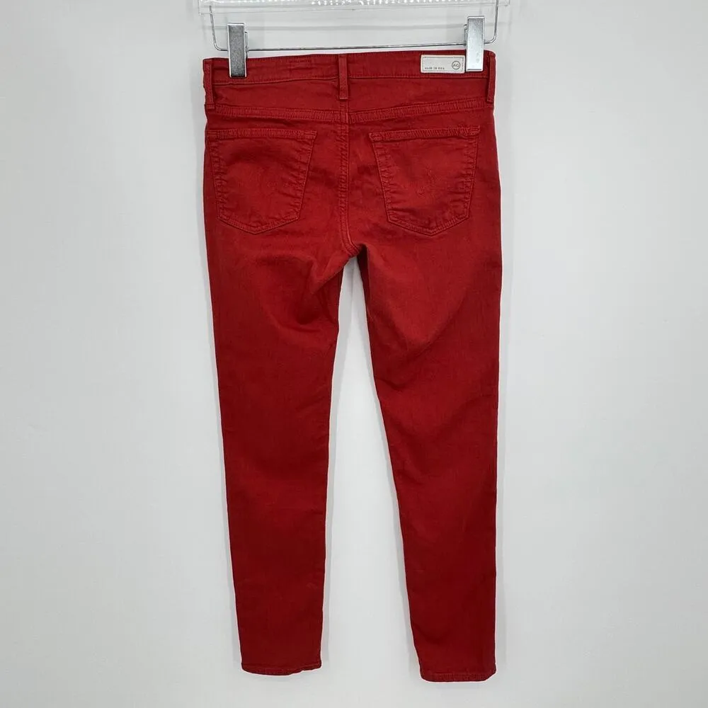 Adriano Goldschmied AG pants 26R the Stevie ankle slim straight denim jeans rust - Image 3