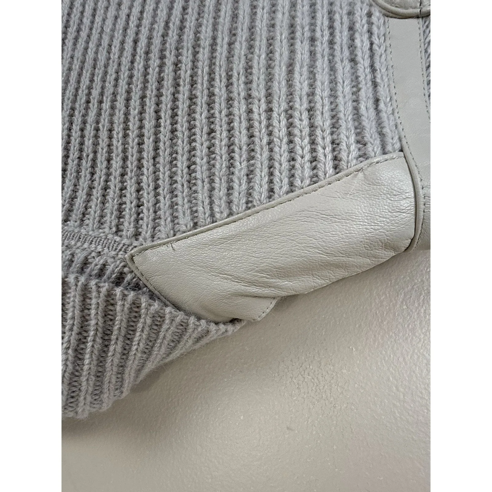 Armani Exchange Women’s Long Cardigan S Cream Beige Wool Cotton Alpaca - Image 8