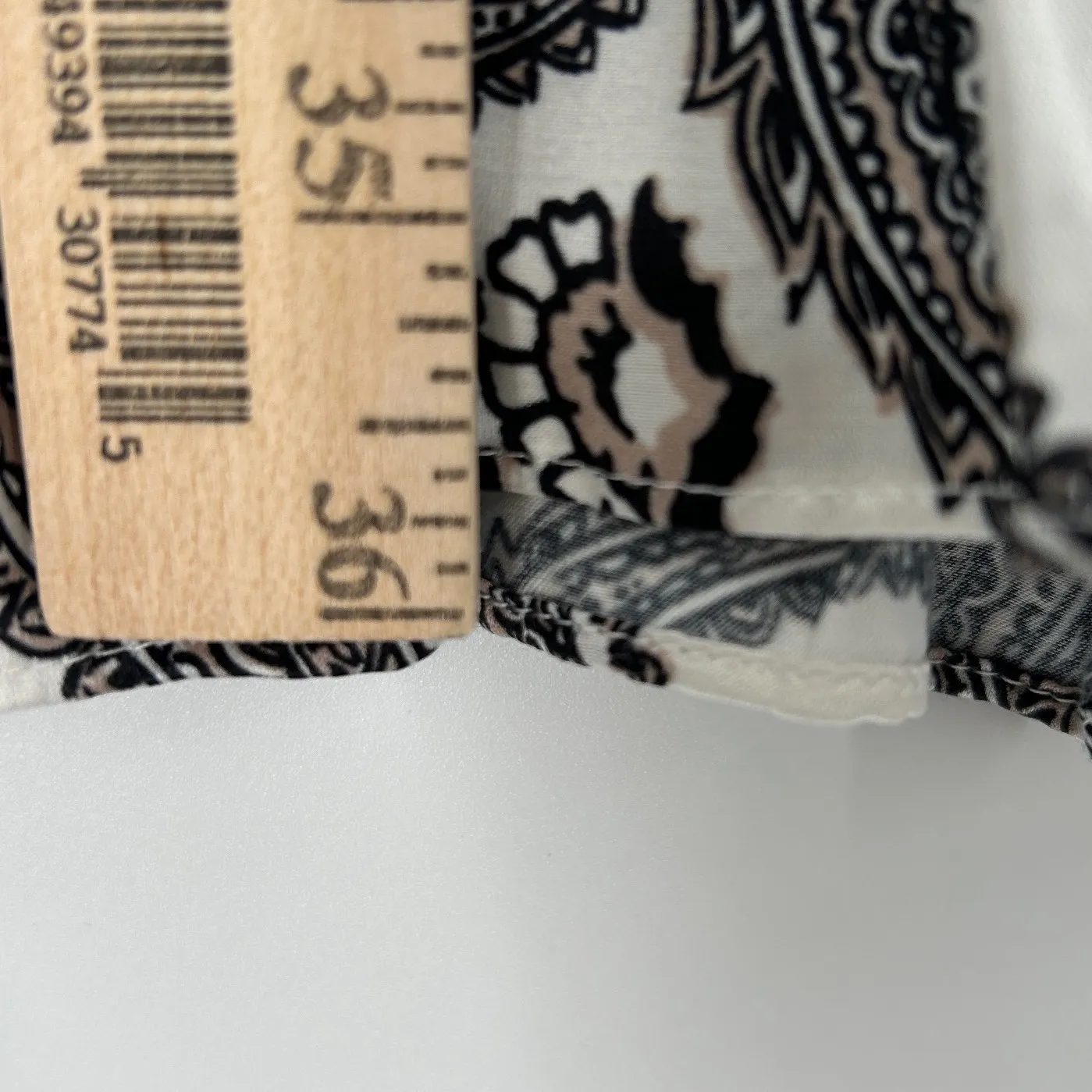 Hale Bob Paisley Print Ruffle V Neck Long Sleeve Silk Blend Midi Dress Sz Large - Image 10