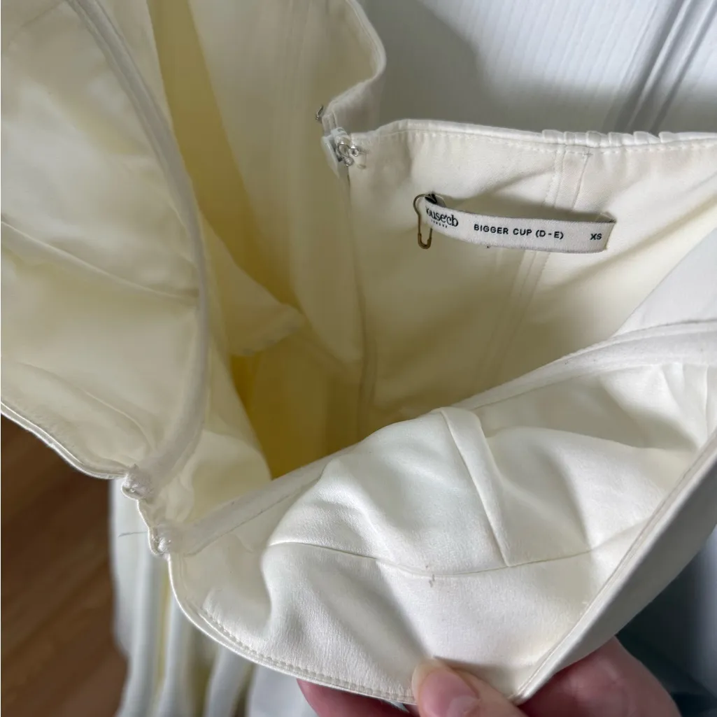 House of CB Coco Vintage Ivory Satin Midi Dress XS - Image 8