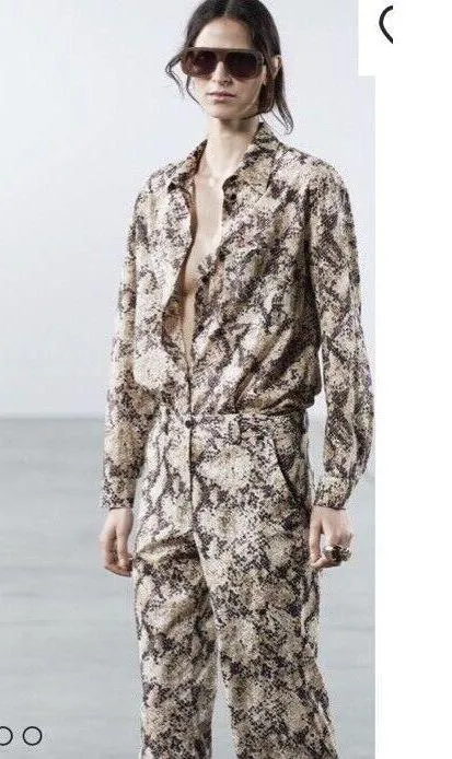 BNWT ZARA WOMENS COLLECTION ANIMAL PRINT SHIRT Size  S - Image 7
