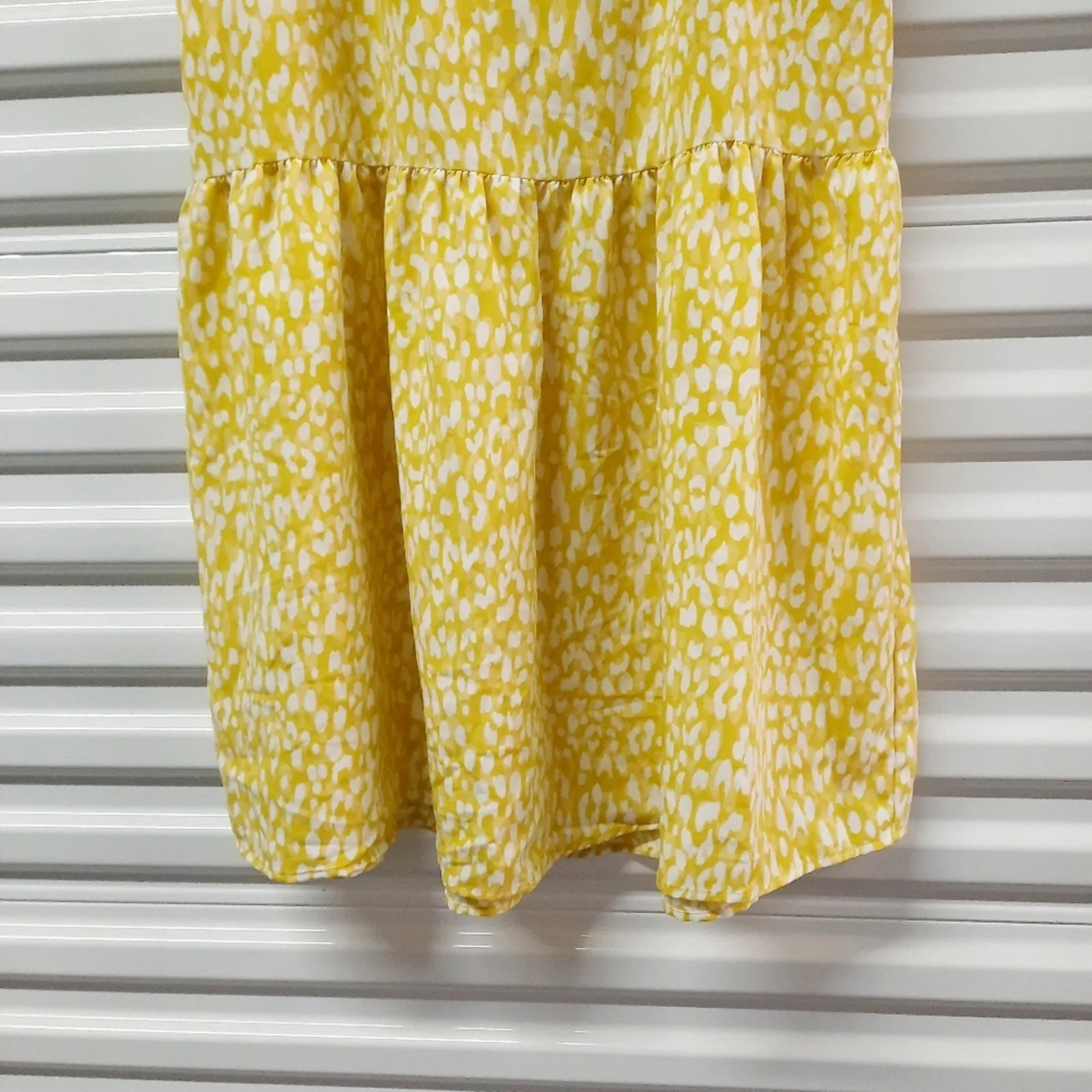 Who What Wear Women Skirt Size Large Yellow Leopard Print Tiered Cottage Fairy - Image 4
