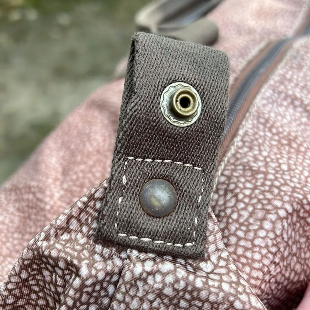 Borbonese Quail Patterned Travel‎ Bag EUC Brown - Image 13